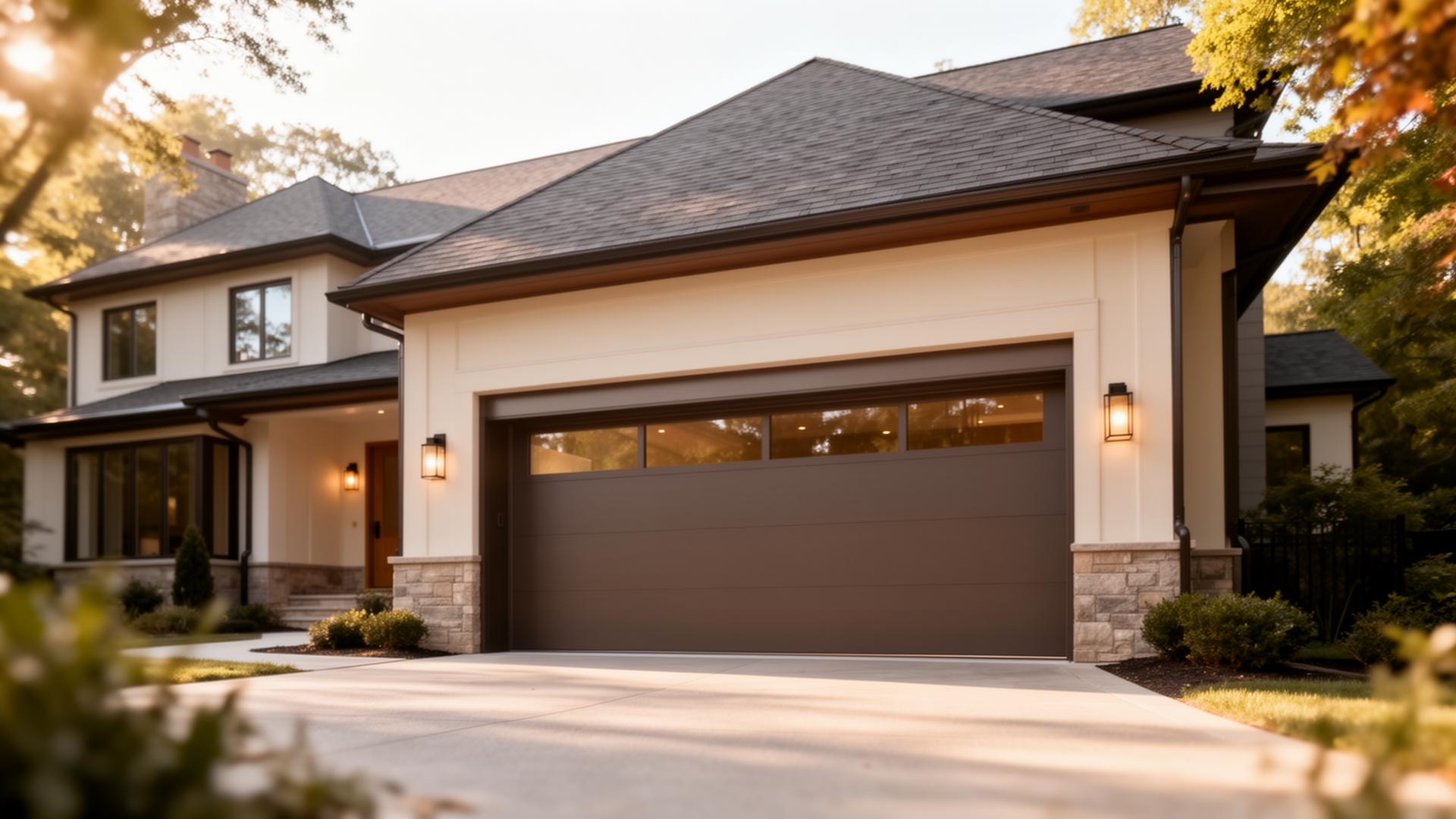 Modern home with premium garage door in Ardmore, PA